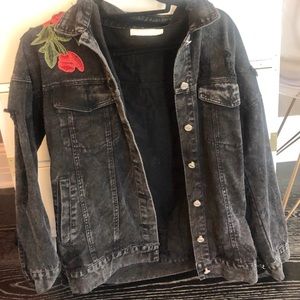 Vintage Black distressed denim jacket